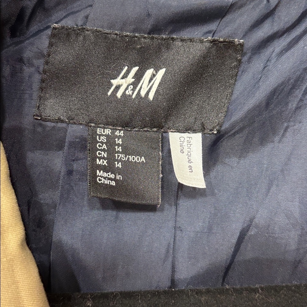 H and M Double Breasted Raglan Trench Coat Jacket Size 14 Colour Tan - Picture 10 of 15